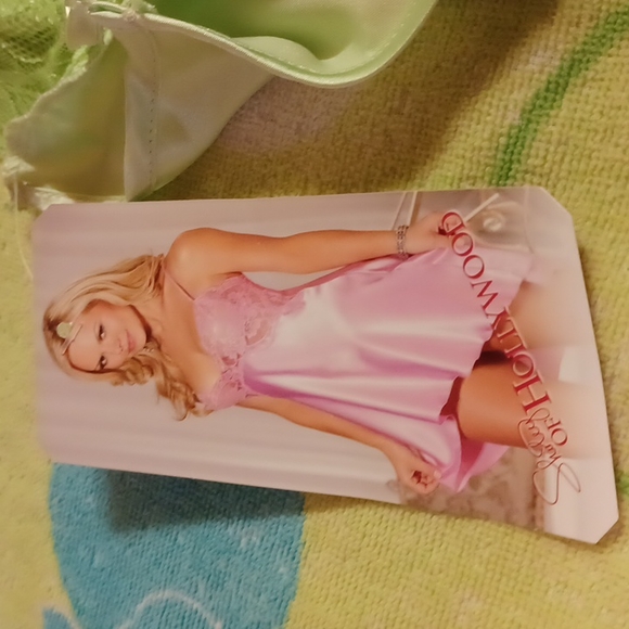 Shirley Of Hollywood Charmeuse & Lace Chemise Gown-Lime Green-Small- NWT - Picture 6 of 8